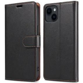 001 For iPhone 15 Pro Max Magnetic Closure Phone Case RFID Blocking Wallet  PU Leather Stand Cover