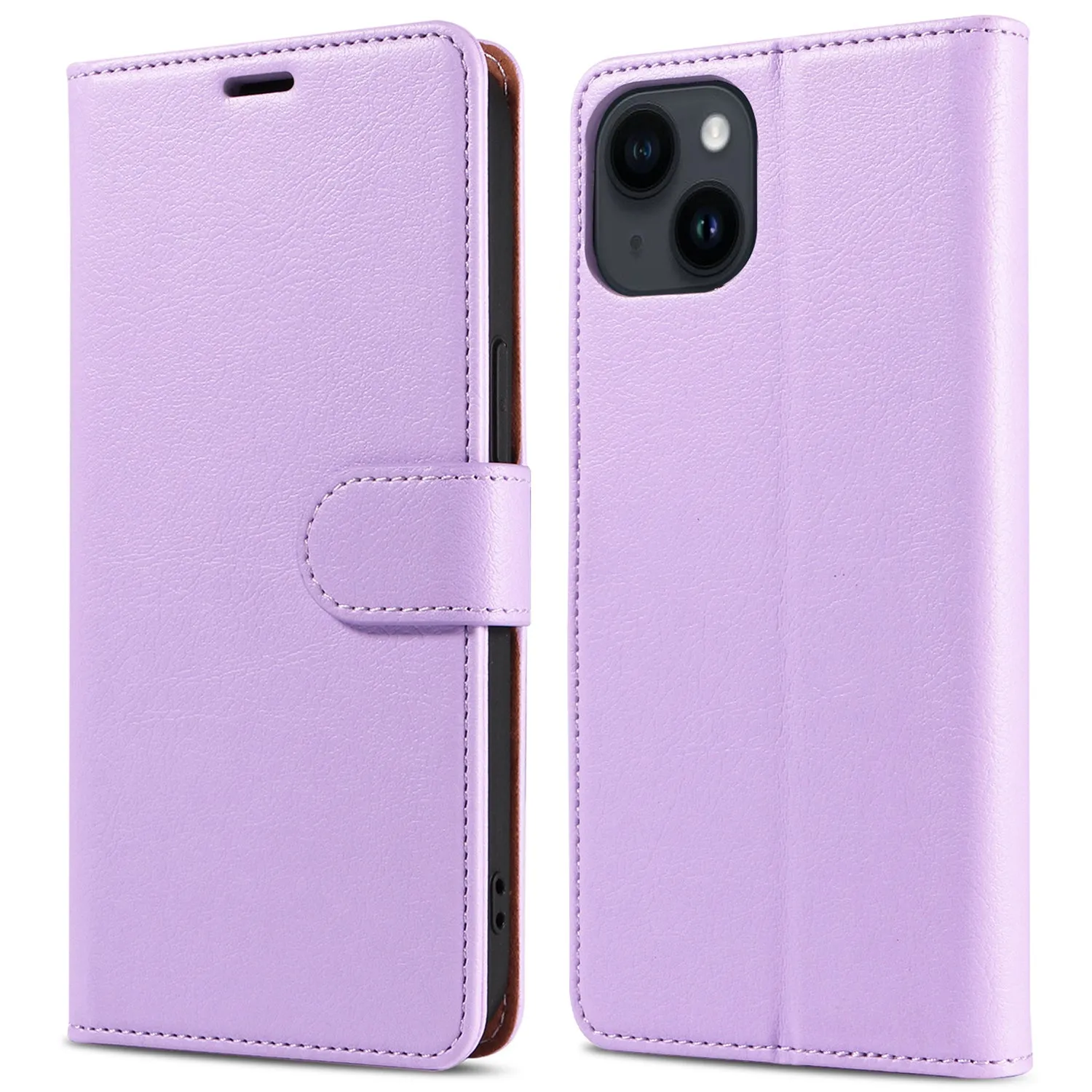 001 For iPhone 15 Pro Max Magnetic Closure Phone Case RFID Blocking Wallet  PU Leather Stand Cover