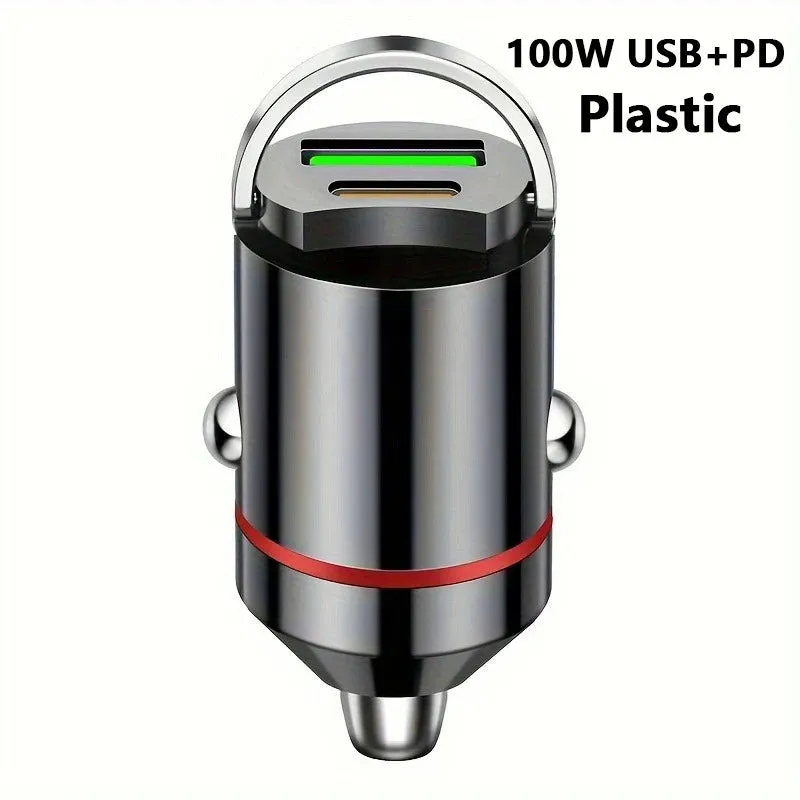 100W PD USB Car Charger Lighter Fast Charging for iPhone QC3.0 USB Type C Car Phone Charger Adapter for Xiaomi Samsung Huawei