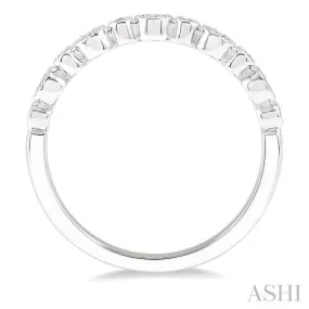 1/10 Ctw Circular Mount Round Cut Diamond Stackable Band in 14K White Gold