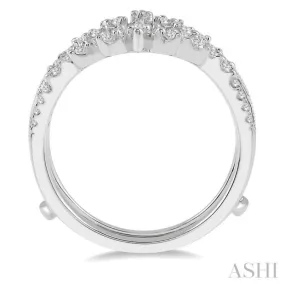 1/2 Ctw Mini Marquise Mounts Round Cut Diamond Insert Ring in 14K White Gold