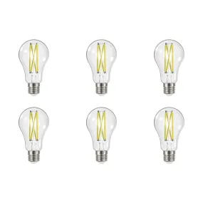 12.5W LED A19 - Clear - Medium Base - 5000K - 90 CRI - 120V - 6-Pack