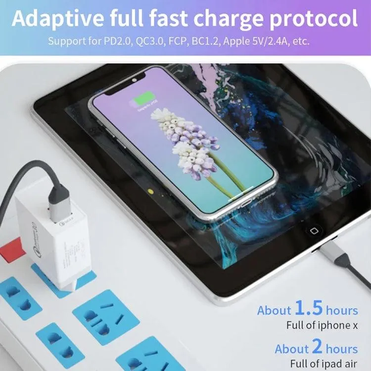 18W Dual Fast Charging Universal Travel Charger with PD3.0 & QC3.0, AU Plug