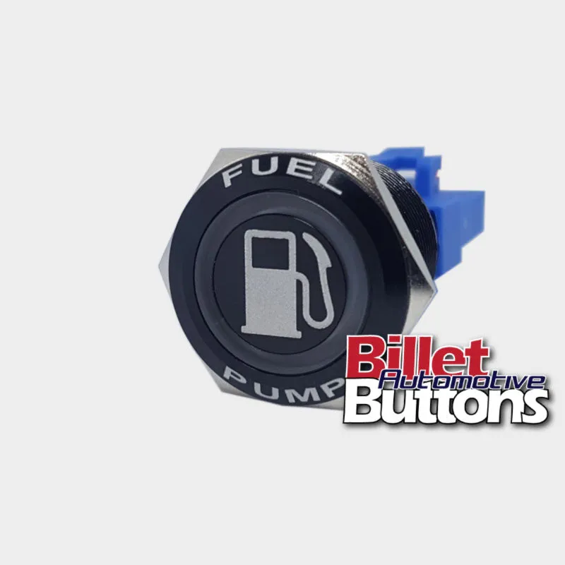 22mm FEATURED 'FUEL BOWSER SYMBOL' Billet Push Button Switch Fuel Pump