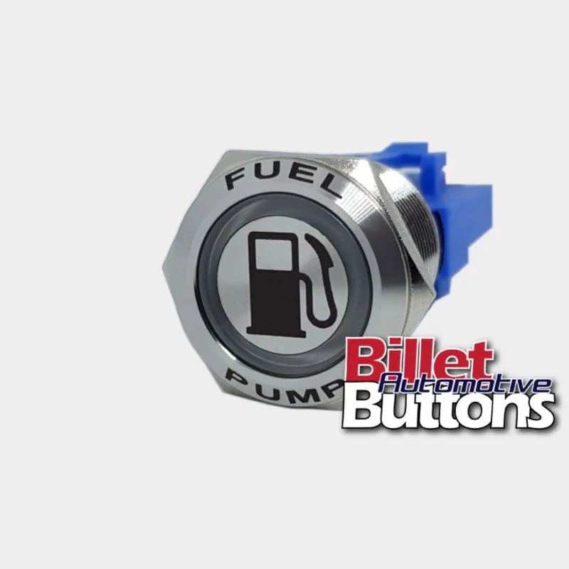 22mm FEATURED 'FUEL BOWSER SYMBOL' Billet Push Button Switch Fuel Pump