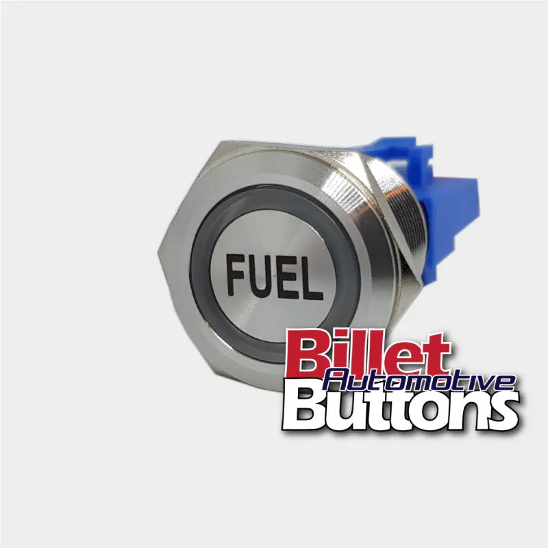 22mm 'FUEL' Billet Push Button Switch Fuel Pump Electric