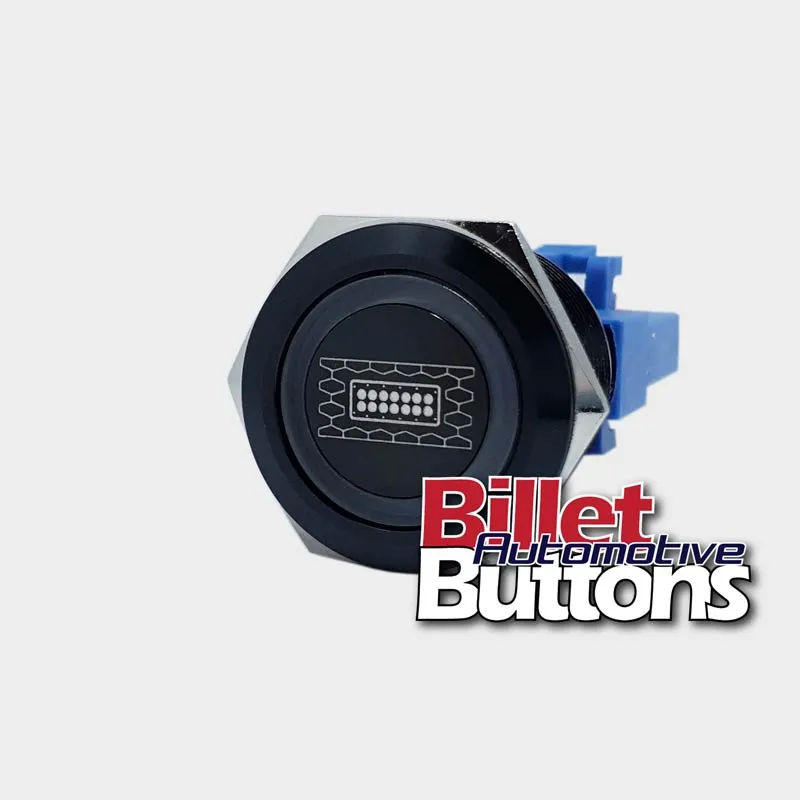 22mm 'GRILLE LIGHT BAR SYMBOL' Billet Push Button Switch