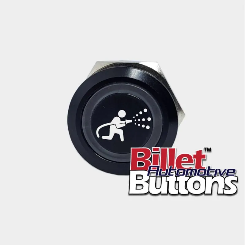 22mm 'WASH DOWN SYMBOL 2' Billet Push Button Switch Marine Hose