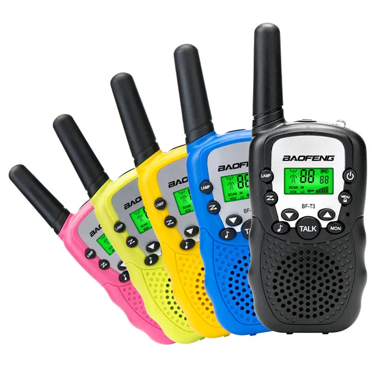 2Pcs Baofeng BF-T3 Radio Walkie Talkie UHF462-467MHz 8 Channel Two-Way Radio Transceiver Built-in Flashlight 5 Color for Choice