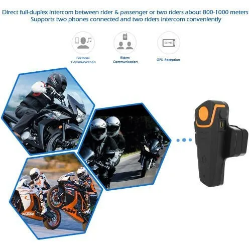 2PCS BT-S2 Motorcycle Helmet BT Headphones with Mic