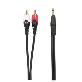 3’ Gold-Plated Shielded ⅛" (3.5mm) Stereo Plug to Dual Phono (RCA) Plug Cable