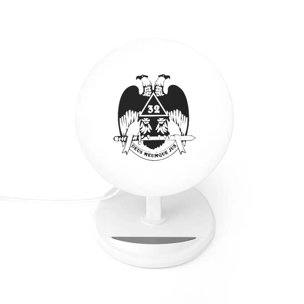 33rd Degree Scottish Rite Wireless Charger - Wings Down White