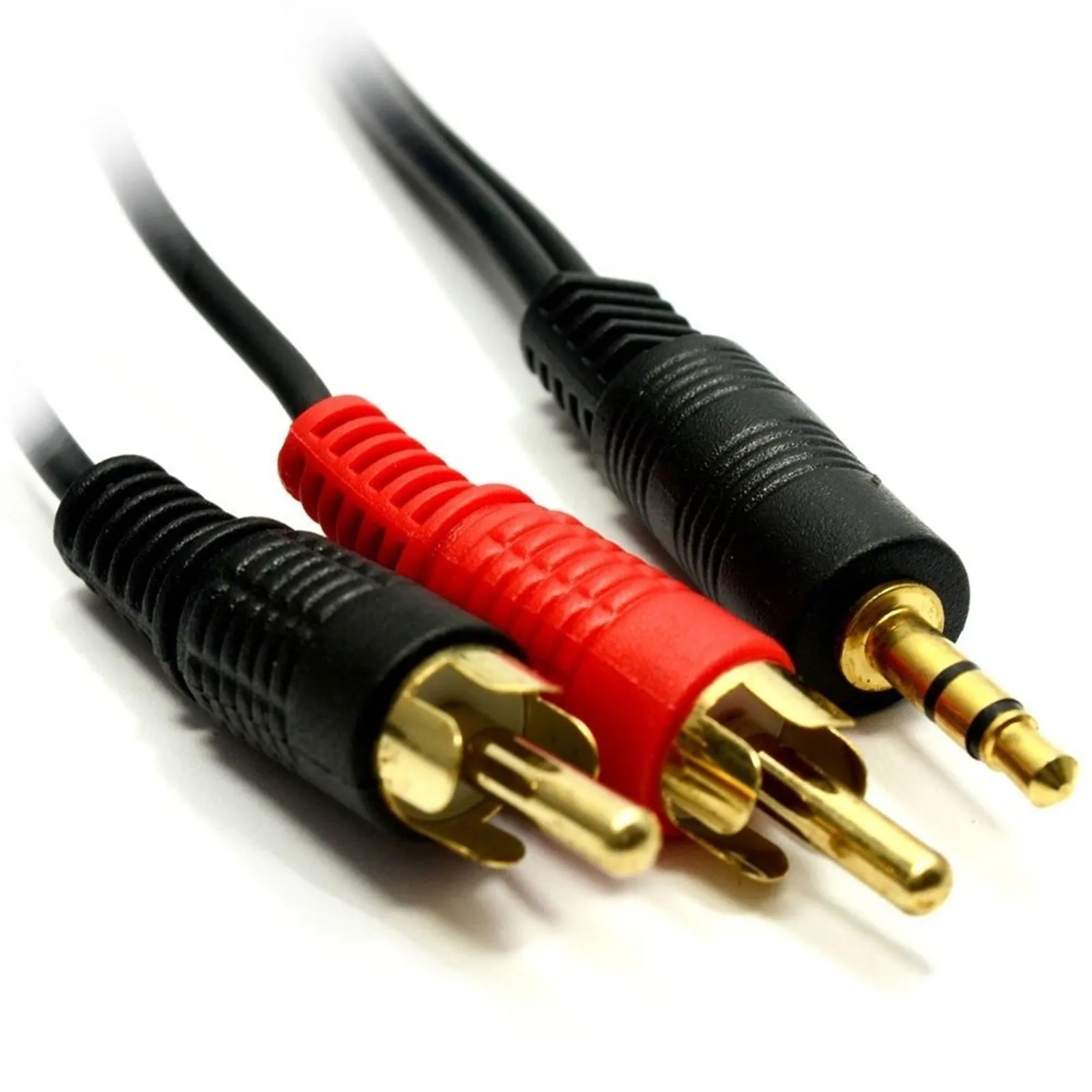 3.5mm (M) Stereo Jack to 2 x RCA Plug (M   M) 2m Black OEM Cable