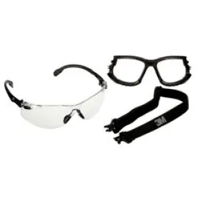 3M™ Solus™ 1000 Series S1501SGAF-KT, Blk Temples, Scotchgard™ Anti-Fog Coating, Clear AF-AS lens, Foam/Strap, 20 ea/Case