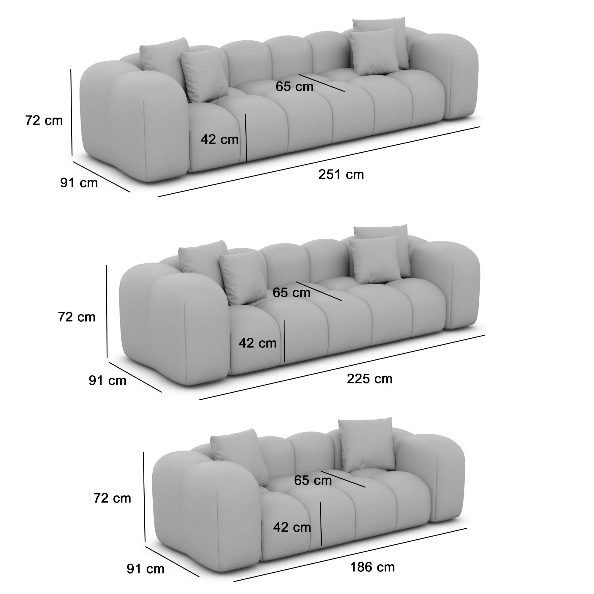 4 Seater Cloud with wireless phone charger and USB