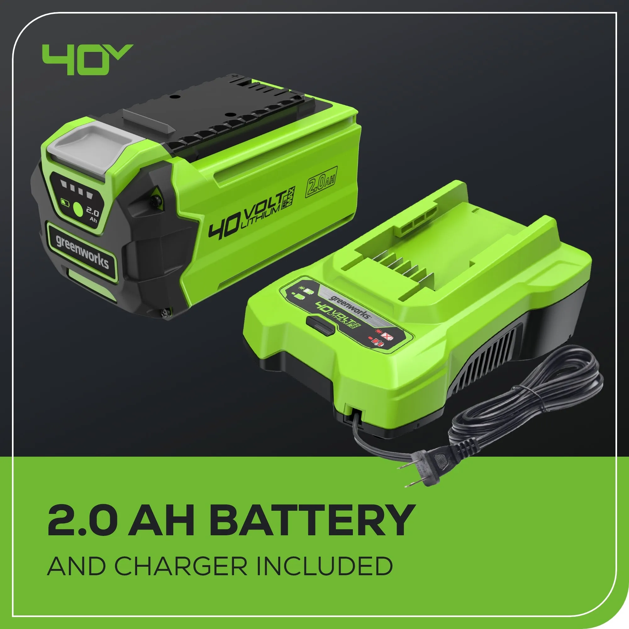 40V 600-PSI Cordless Battery Power Cleaner w/ 2.0Ah USB Battery and Charger