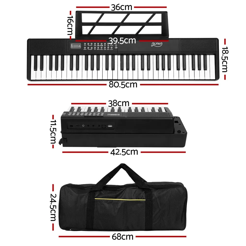 61-Key Foldable Electronic Piano Keyboard, MIDI-USB, Alpha