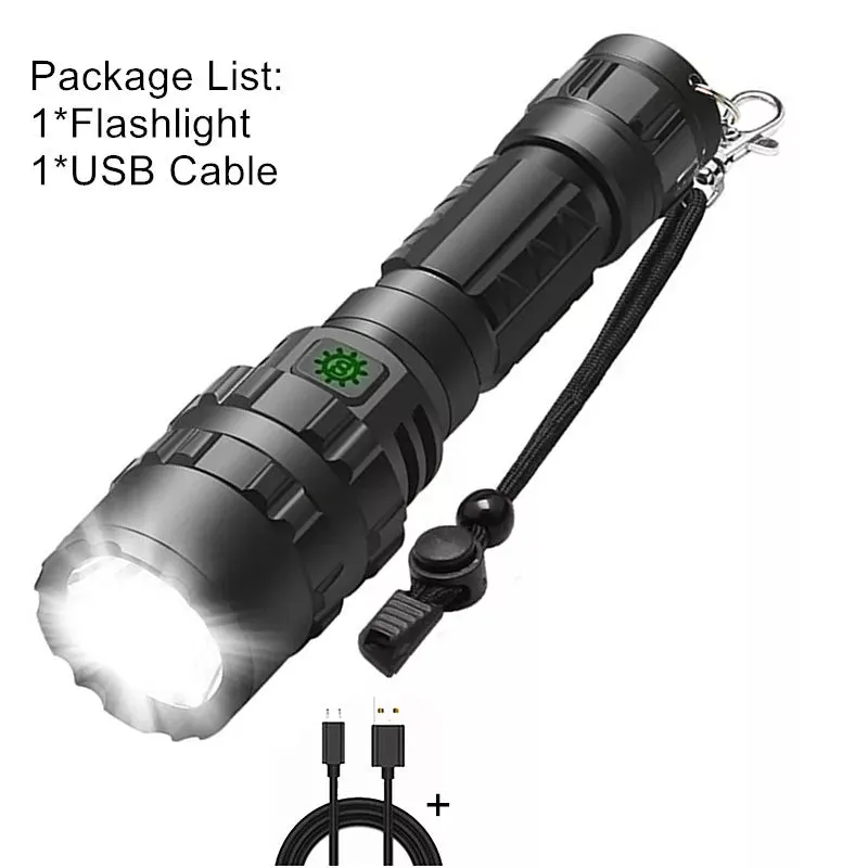 65000LM Professional LED Flashlight for Hunting Tactical Night Scout Lights Set L2 Fish Light USB Rechargeable Waterproof Torch