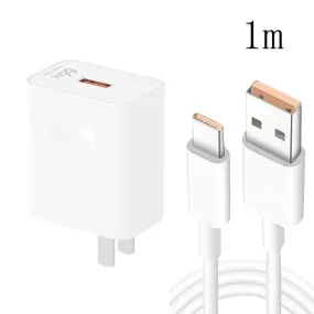 66W USB Fast Charging Travel Charger with Type-C Data Cable - US Plug