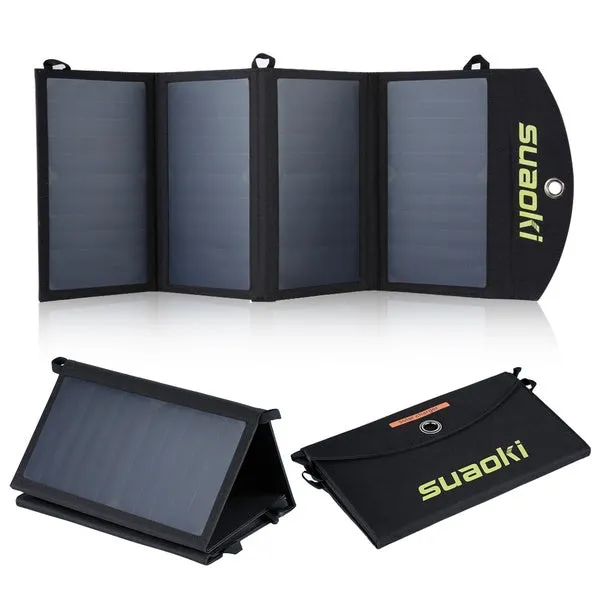 7W/14W/20W/25W Waterproof Quadruple Solar Panel Charger High Efficiency Portable Foldable Dual-Port USB Charger with TIR-C Technology