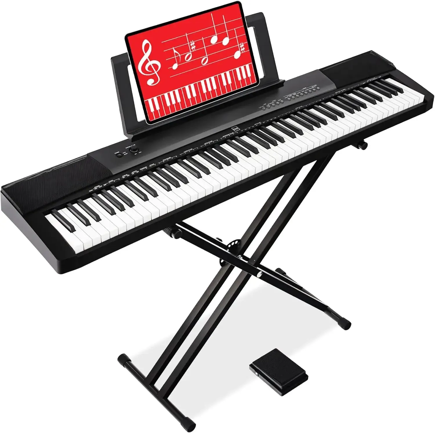 88-Key Full Size Digital Piano Electronic Keyboard Set for All Experience Levels w/Semi-Weighted Keys, Stand, Sustain Pedal