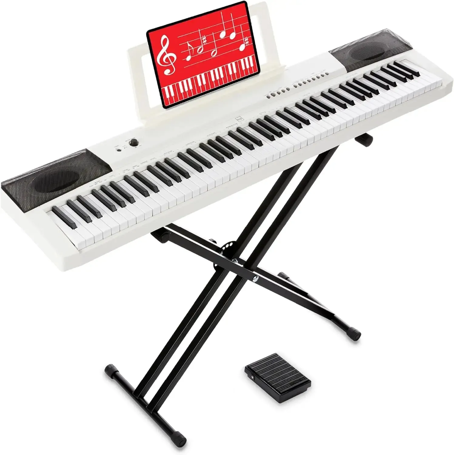 88-Key Full Size Digital Piano Electronic Keyboard Set for All Experience Levels w/Semi-Weighted Keys, Stand, Sustain Pedal