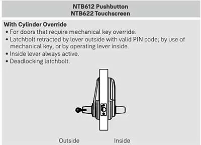 Accentra (Yale) AU-NTB622-NR Nextouch Capacitive Touchscreen Cylindrical Lock