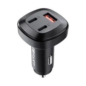 Acefast B3 66W(USB-C USB-C USB-A) three-port metal car charger black