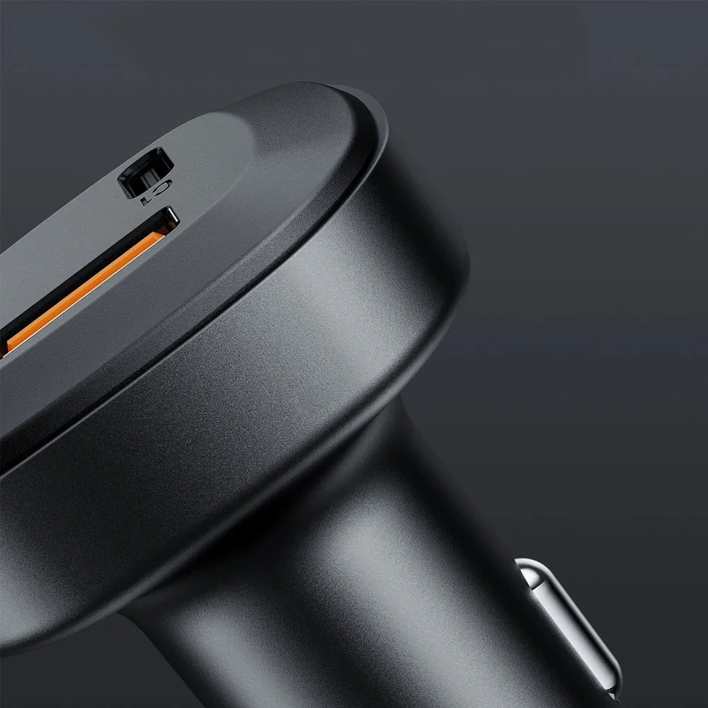 Acefast B3 66W(USB-C USB-C USB-A) three-port metal car charger black