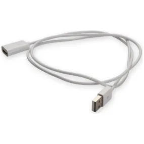 AddOn 3m USB 2.0 (A) Male to USB 2.0 (B) Female White Cable USBEXTAB3MMFW