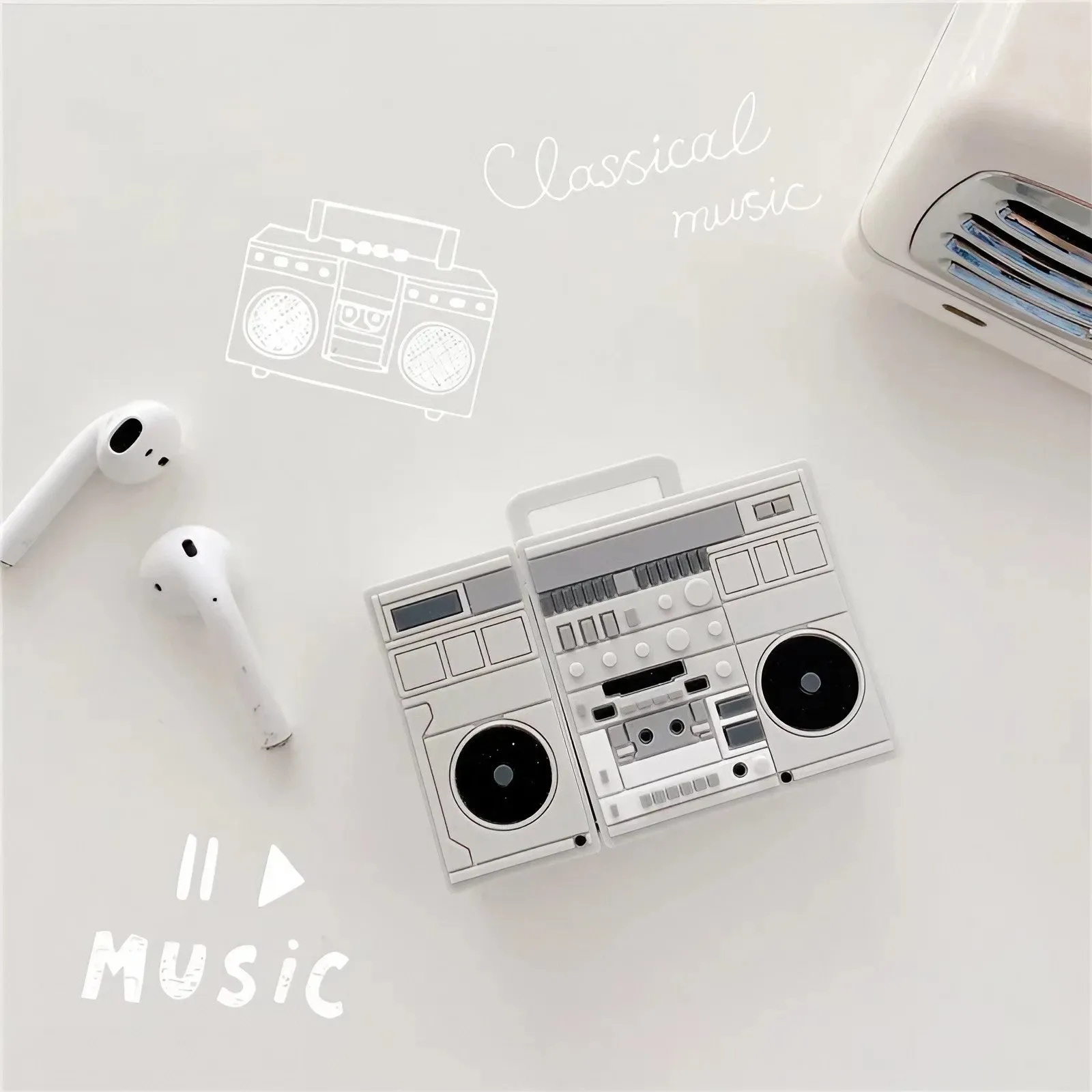 AirPods 4 Retro Radio AirPods Cassette Tape Earphone Protective Case