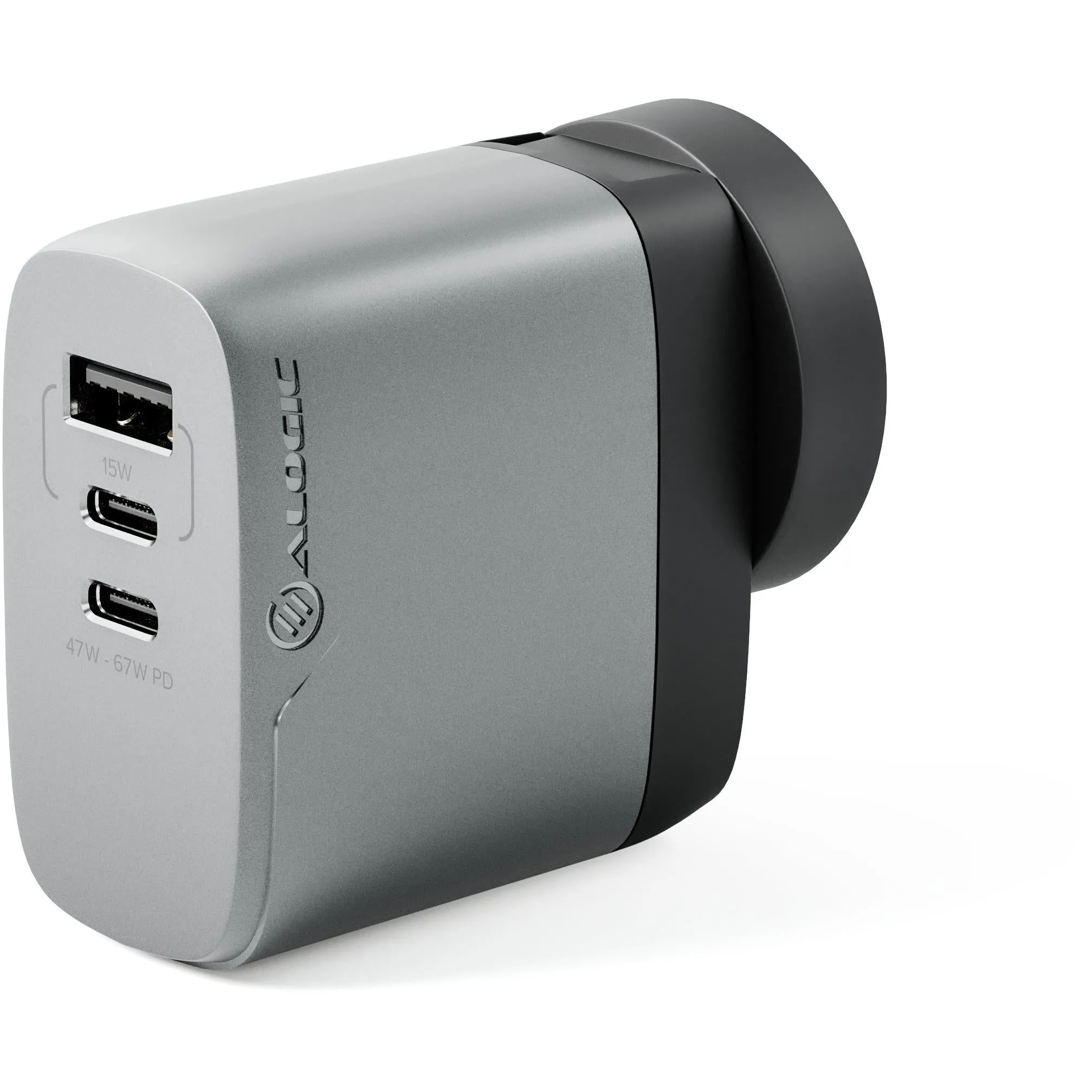 ALOGIC 3X67 Rapid Power 67W Multi Country Travel GaN Charger (Space Grey)