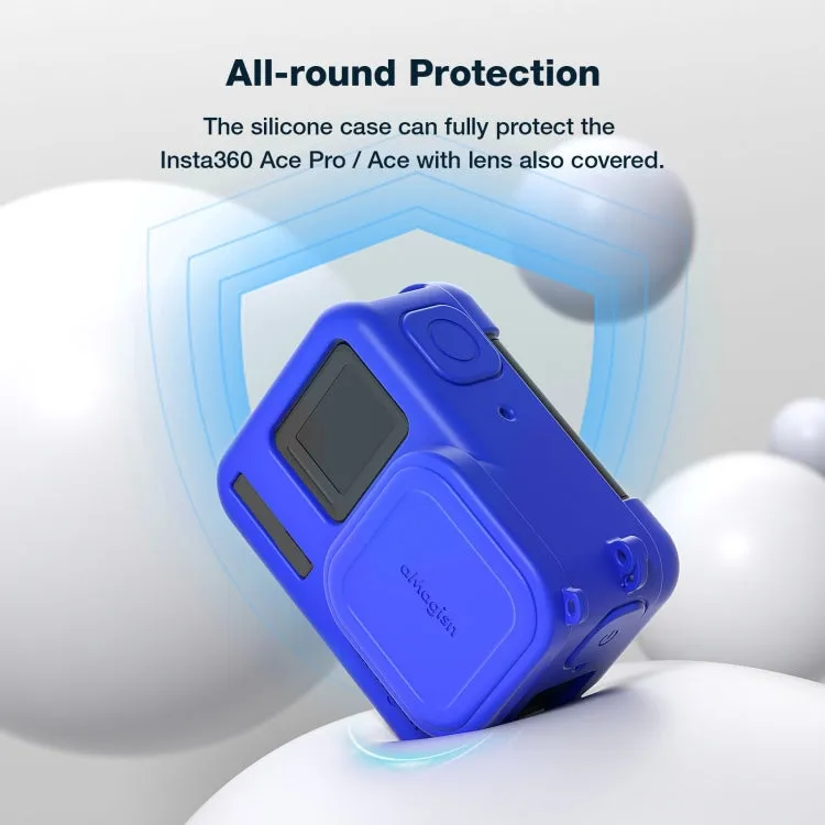 aMagisn Silicone Protection Case Sports Camera Protection Accessories For Insta360 Ace (Blue)