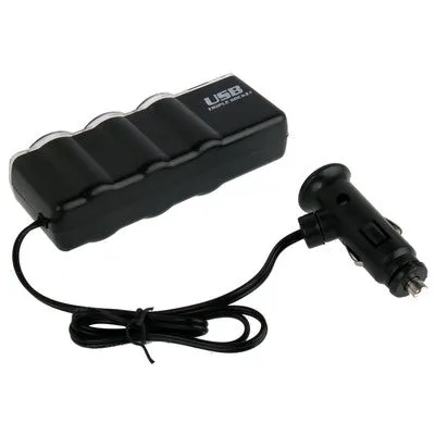 AMZER 12V / 24V Triple Socket USB Car Cigarette Charger