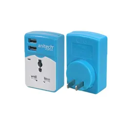 Anitech H113 USB Adapter Plug (Blue)