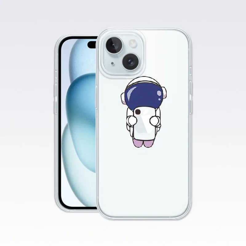 Astronaut with Phone Clear Silicon Cover