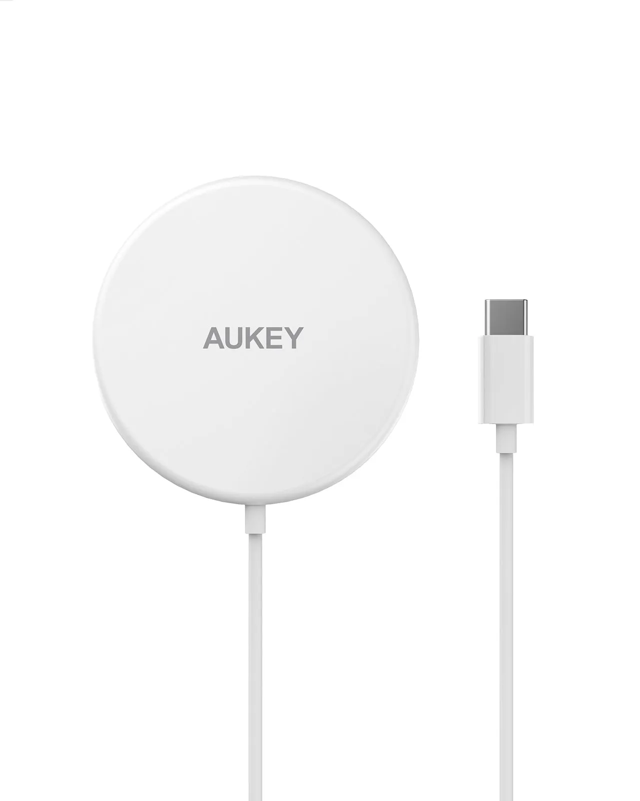 Aukey LC-A1S Snap On 15W Qi-Compatible Fast Wireless Charging Wire (USB-C) Magsafe Compatible