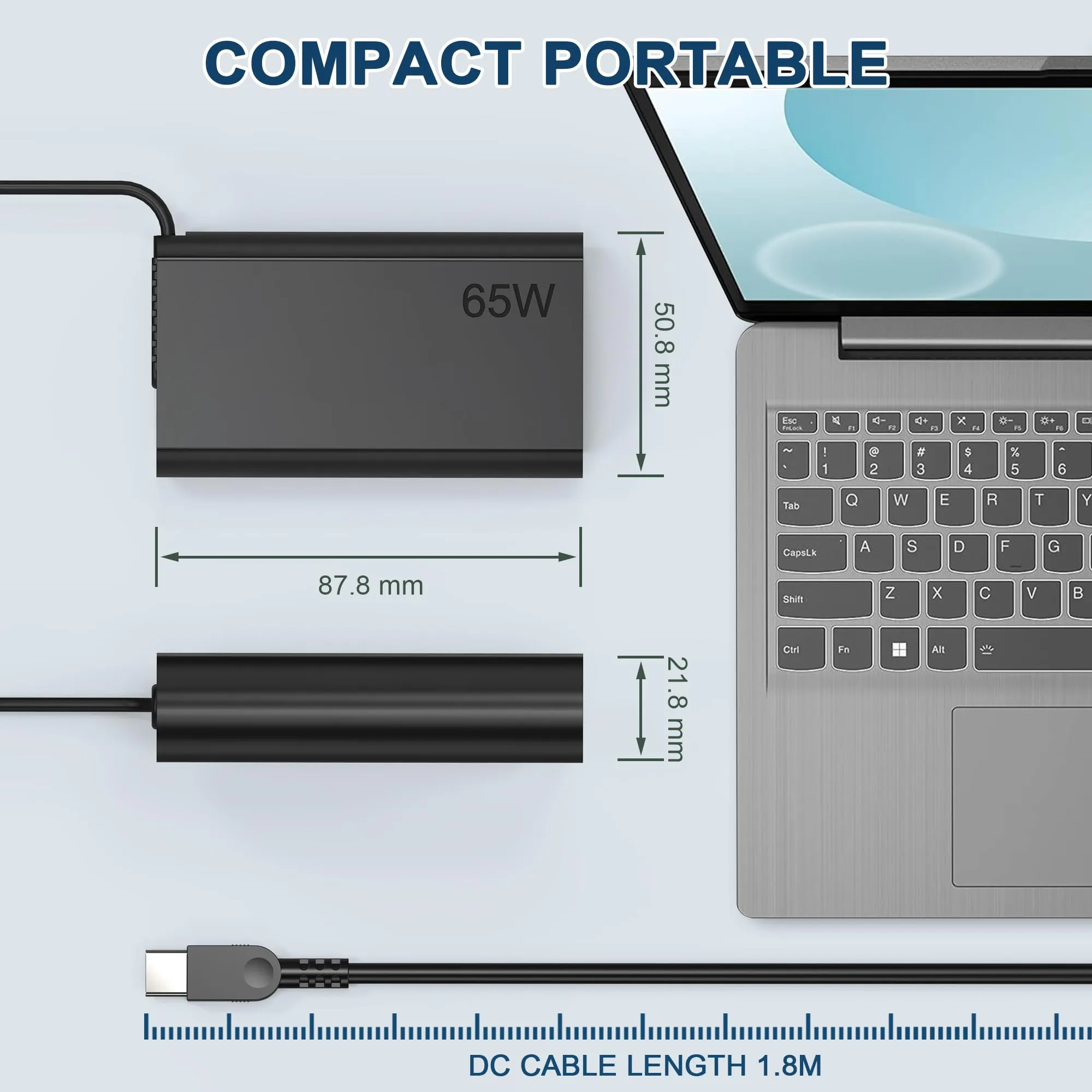 AYKLCZUU Newest Slim USB-C 65W AC Adapter Fit for Lenovo Thinkpad Yoga Chromebook IdeaPad and More Laptop Computer 65W 45W USB C Fast Power Adapter