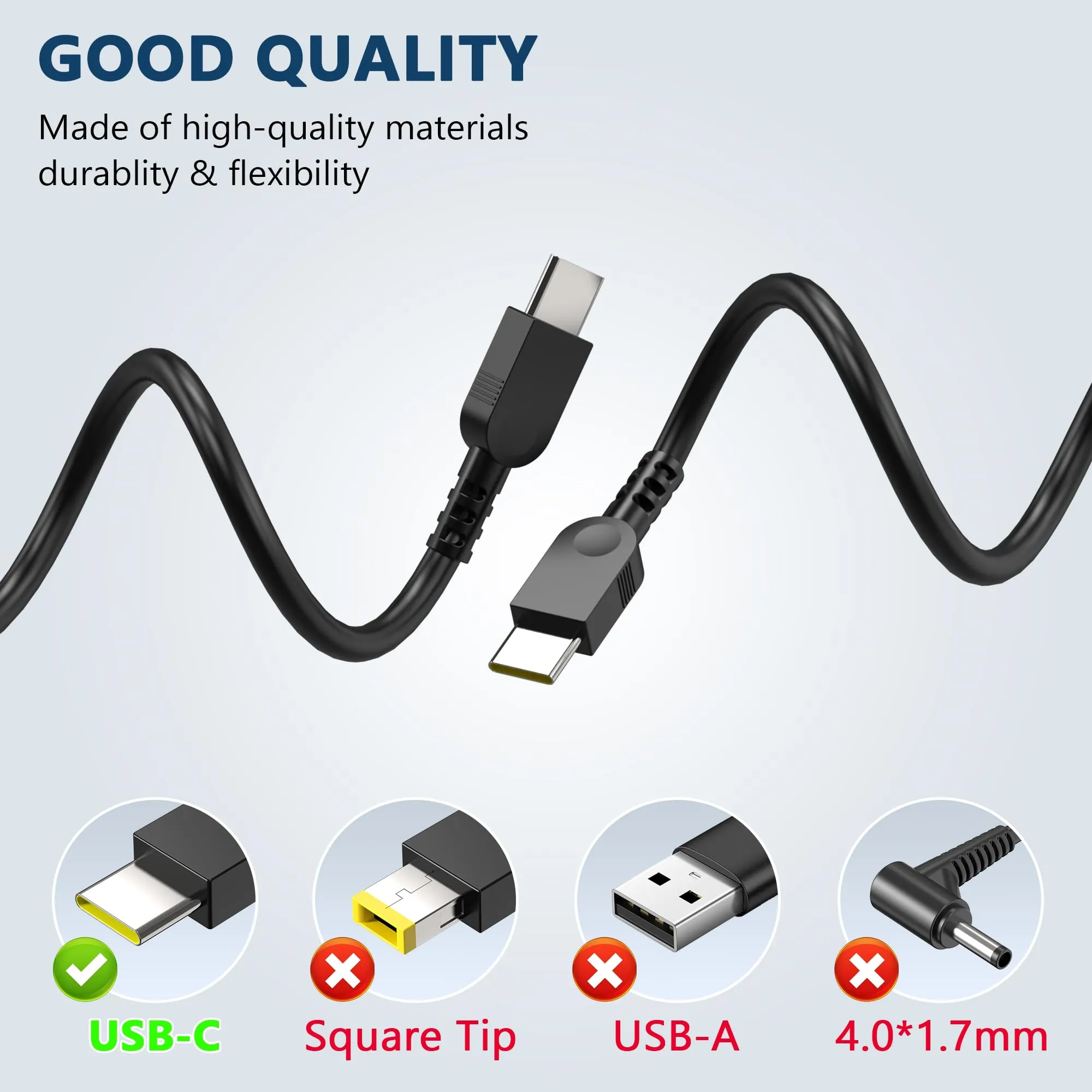 AYKLCZUU Newest Slim USB-C 65W AC Adapter Fit for Lenovo Thinkpad Yoga Chromebook IdeaPad and More Laptop Computer 65W 45W USB C Fast Power Adapter