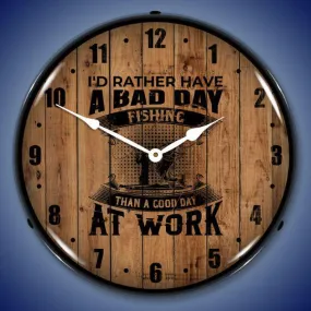 Bad Day Fishing Backlit LED Clock