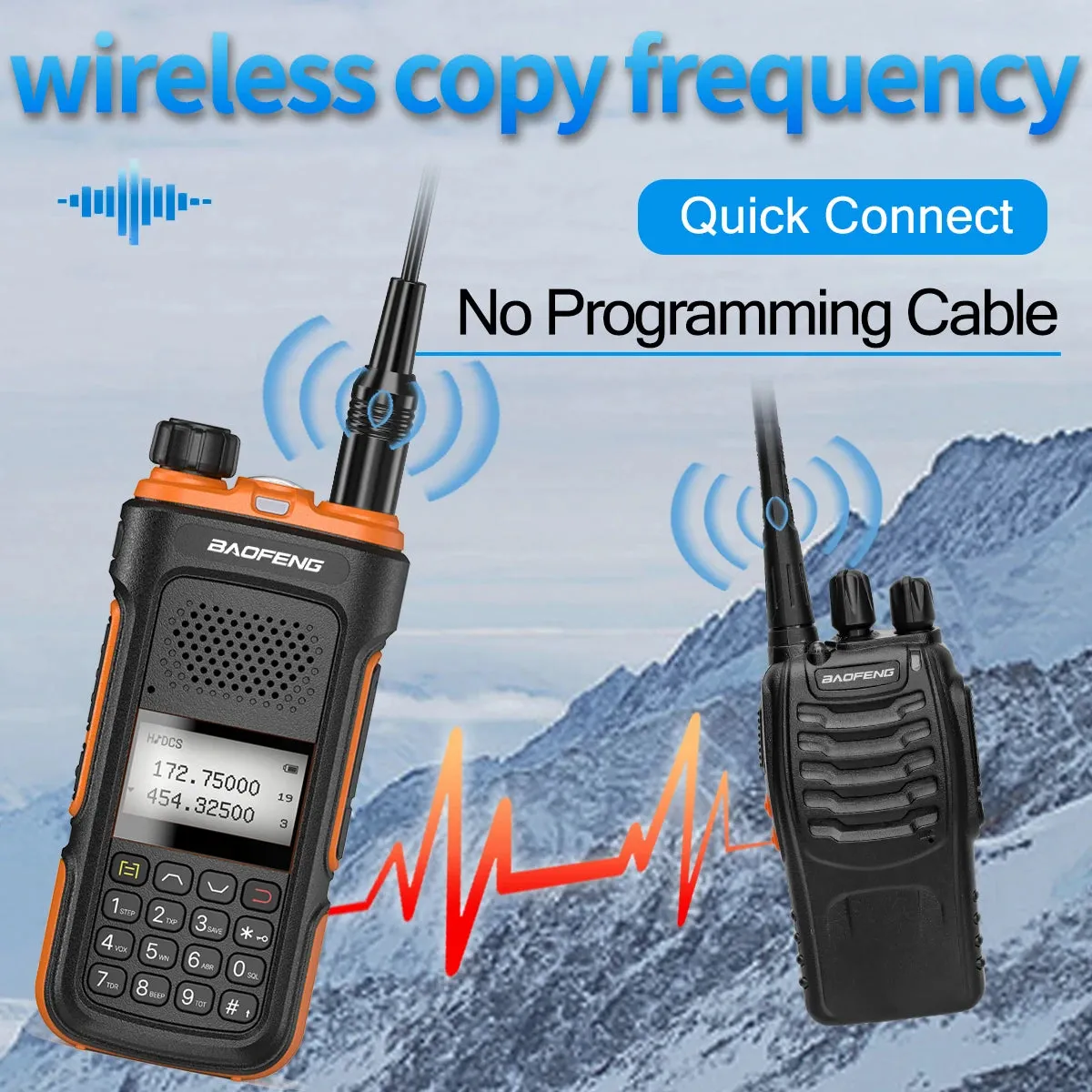 Baofeng UV-10 Pro Walkie Talkie Wireless Copy Frequency Dual Band 999CH Type-C Long Range High Power UV-5R Ham Two Way Radio