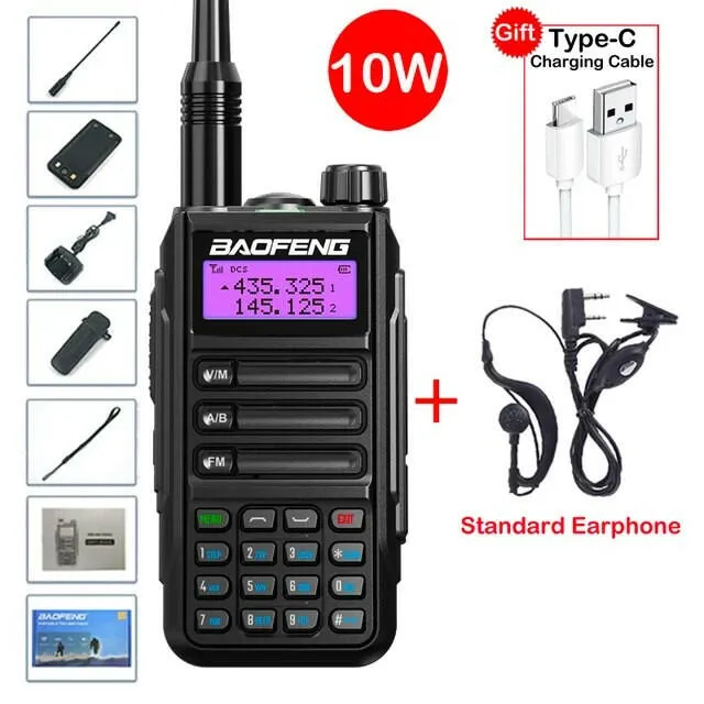 BaoFeng UV-16 MAX 10W High Power Walkie Talkie waterproof Support Type-C Charger 16KM Long Range Radio Upgrade UV-5R PRO UV-10R