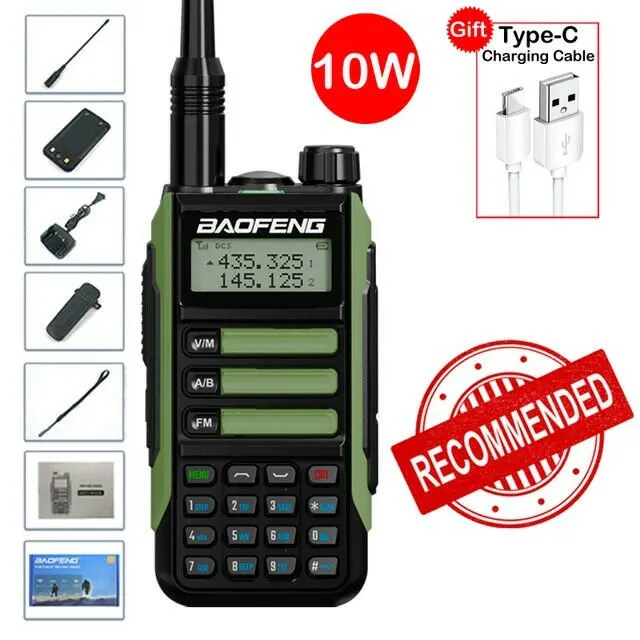 BaoFeng UV-16 MAX 10W High Power Walkie Talkie waterproof Support Type-C Charger 16KM Long Range Radio Upgrade UV-5R PRO UV-10R