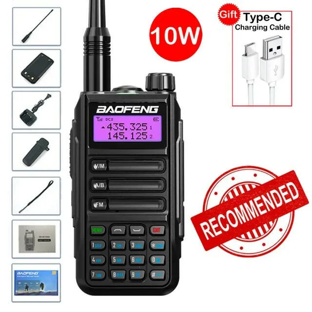 BaoFeng UV-16 MAX 10W High Power Walkie Talkie waterproof Support Type-C Charger 16KM Long Range Radio Upgrade UV-5R PRO UV-10R