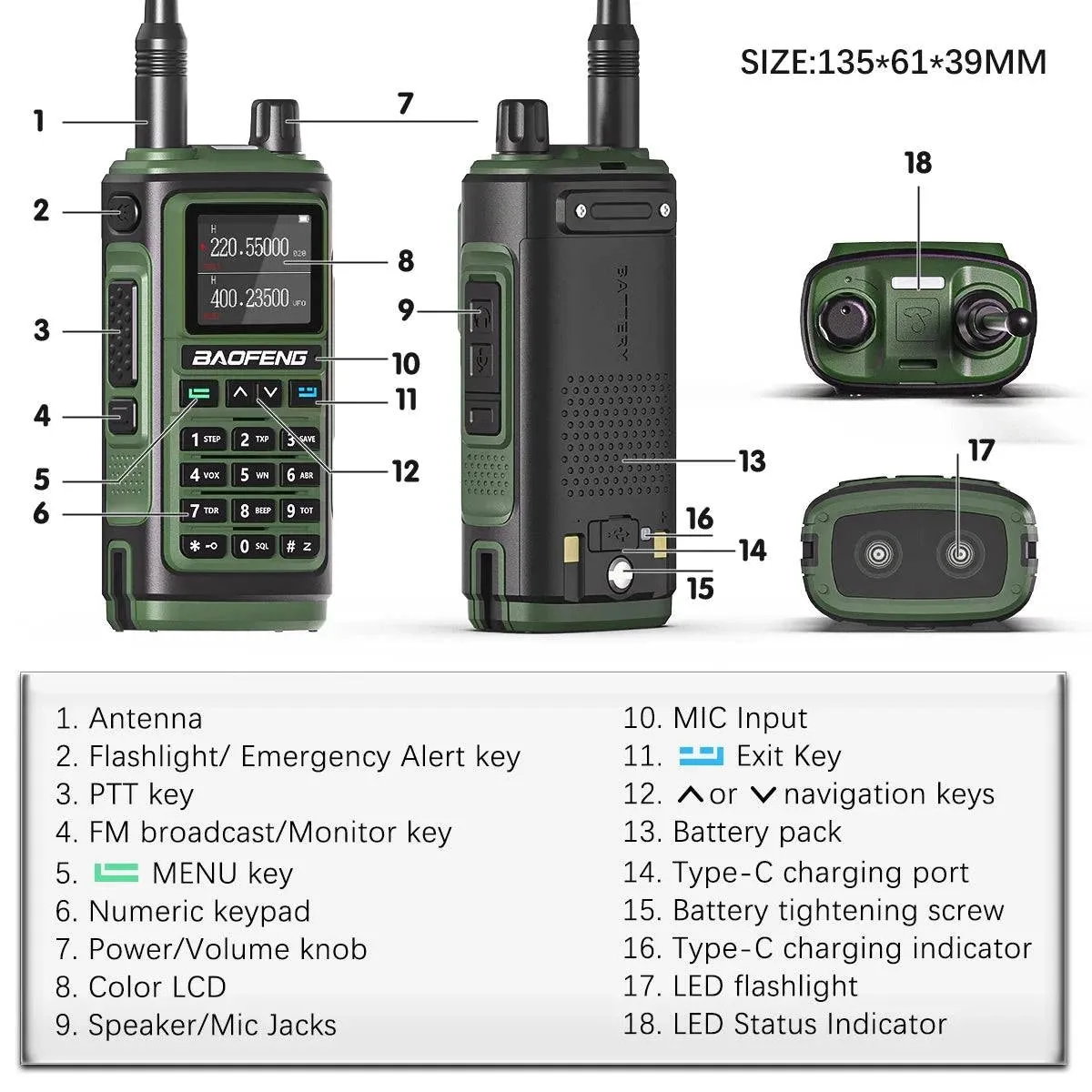 Baofeng UV-17 Pro V2 Tri Band Walkie Talkie Wireless Copy Frequency Waterproof Powerful Long Range UV-5R UV S9 Ham Two Way Radio