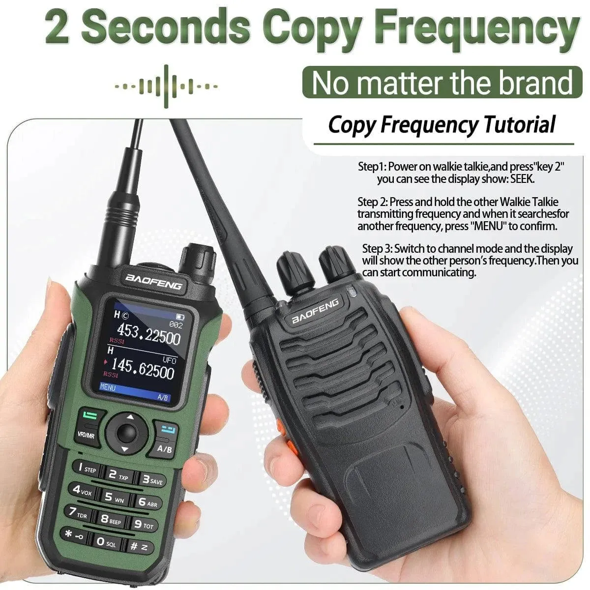 Baofeng UV-21 Pro V2 Wireless Copy Frequency Walkie Talkie Tri Band Waterproof 16 KM Long Range Type-C Charger UV 5R Ham Radio