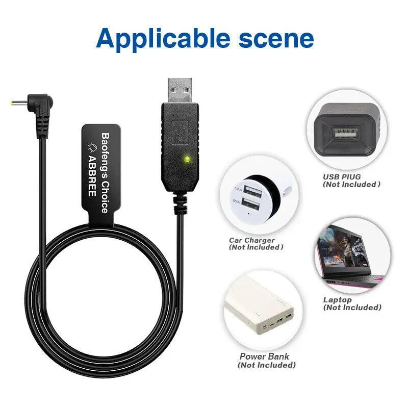 BaoFeng Walkie Talkie USB Charger Cable For UV-5R UV-82 3800mAh UV-S9 Plus BF-B3 Plus AR-152 Walkie Talkie Ham Two Way Radio