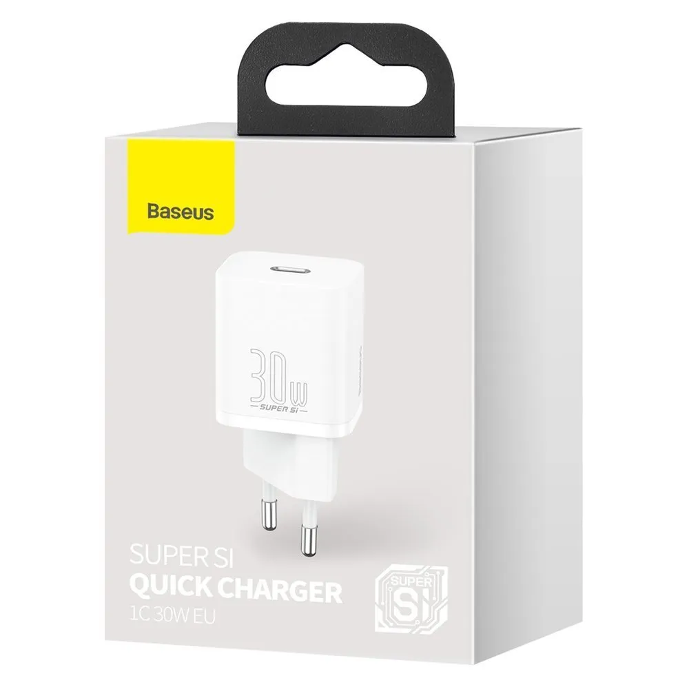 Baseus Super Si 1C Quick Charger USB-C 30W, sieninis įkroviklis