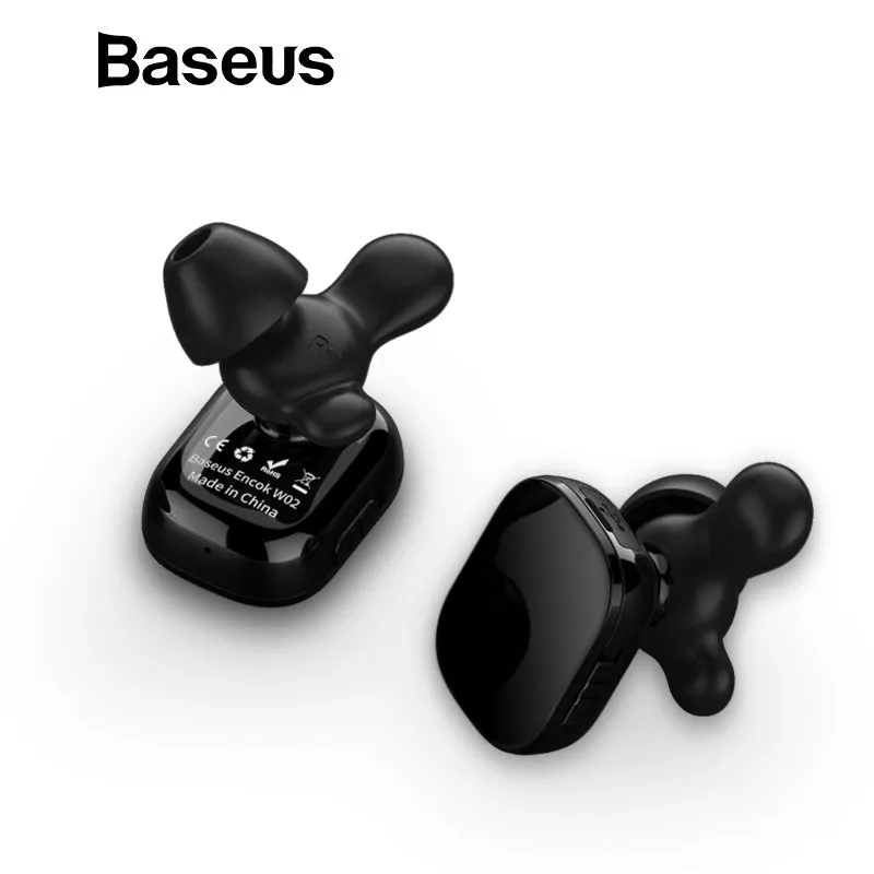 Baseus W02 TWS Bluetooth Earphone Wireless earbuds with microphone intelligent touch control hands-free Auriculares for phone