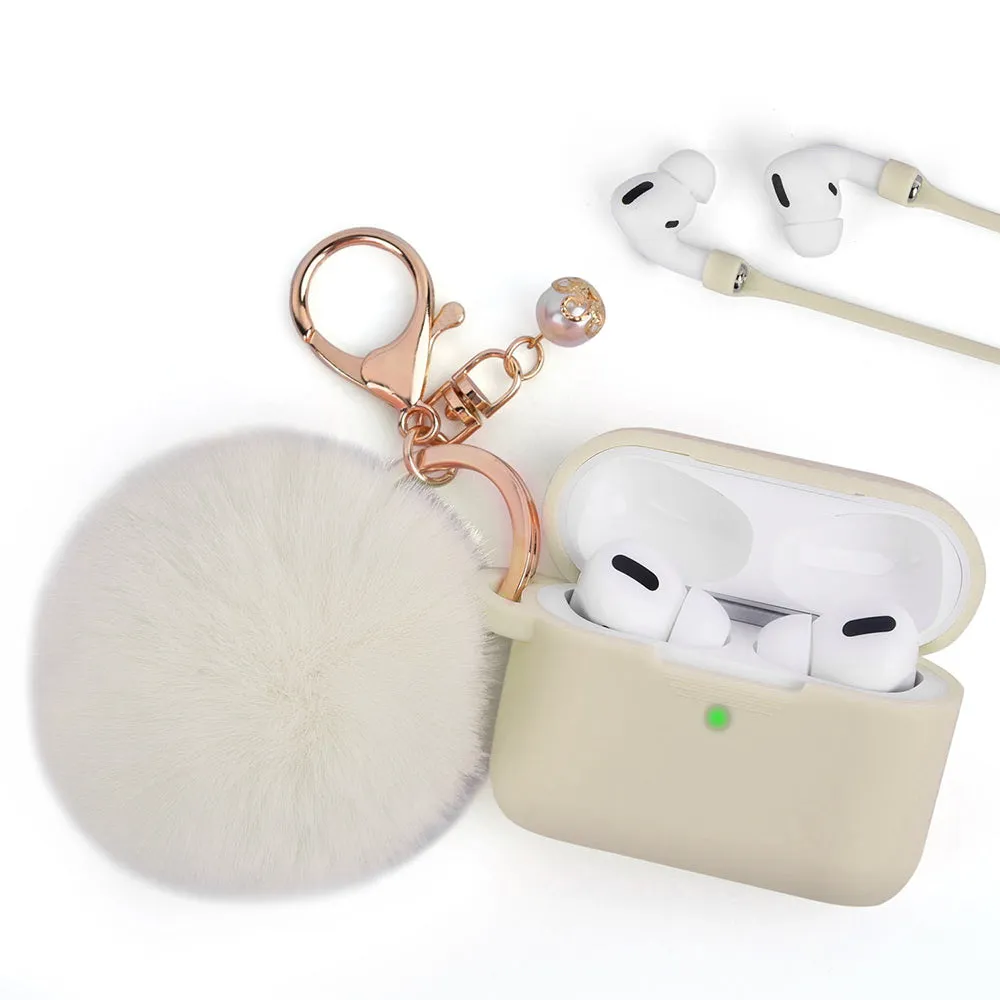 Beige Keychain Case for Airpods Pro